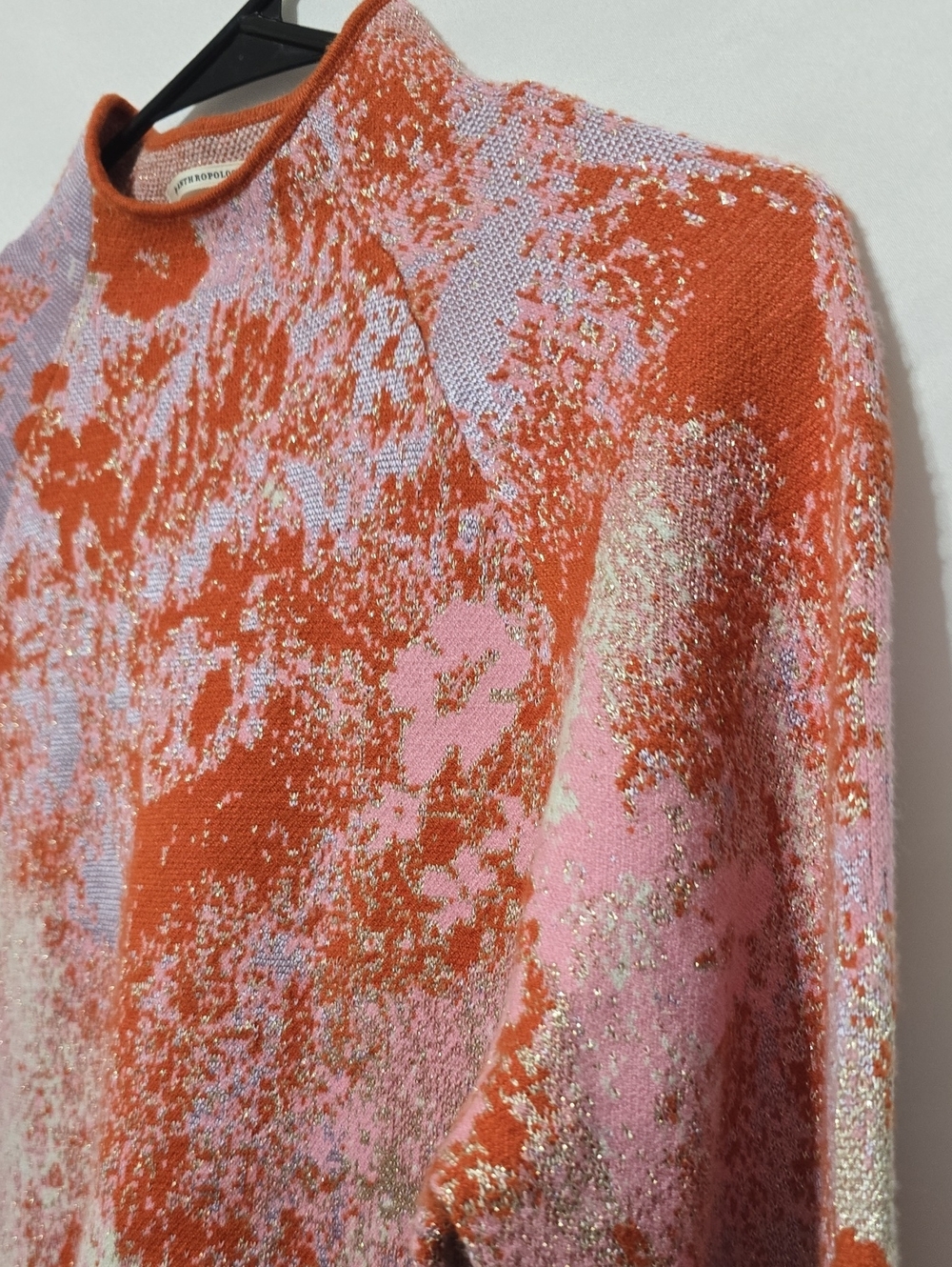 Anthro By Anthropologie The Beatriz Mock Neck Lurex Sweater Size Small - Picture 4 of 10